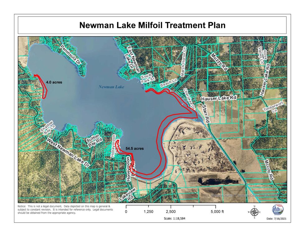 Milfoil Treatment Newman Lake Wa